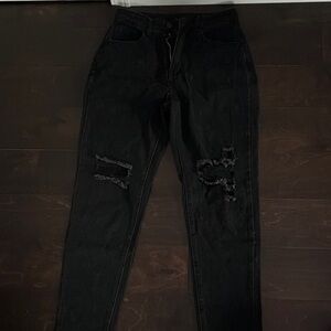 Black Distressed Jeans